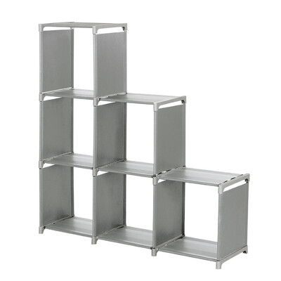 

Siaonvr 3-tier Storage Cube Closet Organizer Shelf 6-cube Cabinet Bookcase Grey