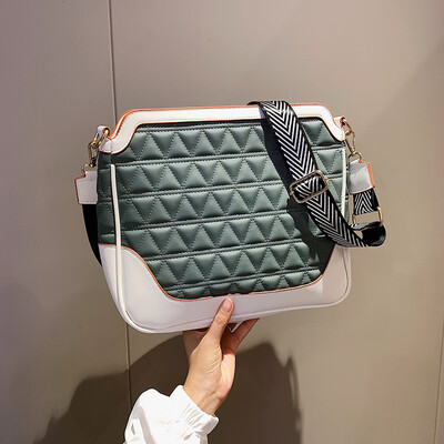 

Bag female new fashion rhombic hit color shoulder Messenger bag wild large capacity tote bag