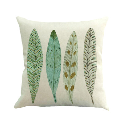 

Siaonvr Feather Painting Linen Cushion Cover Throw Pillow Case Sofa Home Decor