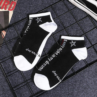 

Mens Tide Socks Color Combed Cotton Socks Mens Socks Casual Wear Print Knit Funny Tube Boat Socks Shallow Socks