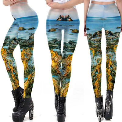 Tailored Women Digital Print Sports Pants Stretch Leggings Pants Athletic Trouser