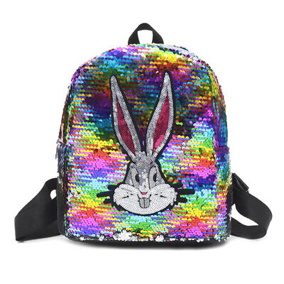 

Sequin Girls Mini School Backpacks Cute Cartoon Rabbit Square Rucksack