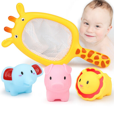 

Tailored Baby Bathing Floating Soft Rubber Animals Water Tub Toy Squirts Spoon-Net 1 Set