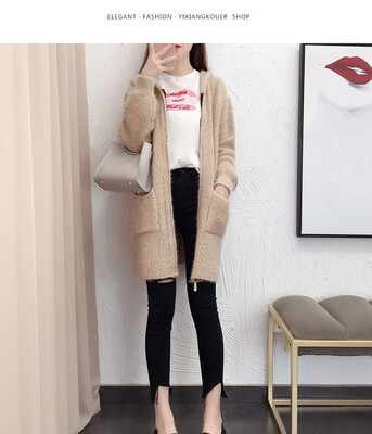 

Japanese quality version of the Korean version of loose sweater outerwear womens long 2018 autumn&winter knitted sweater