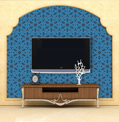 

〖Follure〗Moroccan Style Blue Pattern Wall Sticker Adhesive Tile Sticker Home Decor Suppli