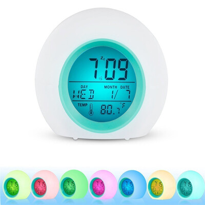 

Siaonvr Alarm Clock LED Wake Up Light Digital Clock with Temperature Display & Sound