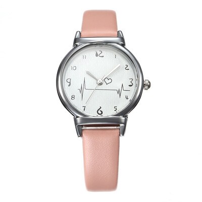 

New simple belt watch female models creative students heart feeling ladies quartz watch
