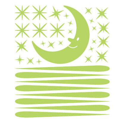 

Luminous Star Meteor Shower Glow In The Dark Moon PVC Wall Bedroom Stickers DIY