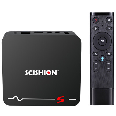 

SCISHION Model  Voice Remote TV Box RK3229 Android 81 2GB RAM 16GB ROM 24G WiFi 100Mbps Support 4K H265