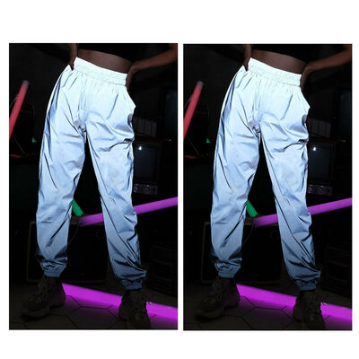 

Fashion Women High Waist Casual Baggy Cargo Club Pants Luminous Pencil Trousers