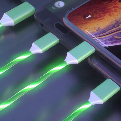 

LED USB Charger Cable Light Up Data Cables Charging Cord Compatible With Type-C Android IOS Phone-MICRO USB