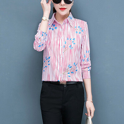 

Womens Button Down Tops Casual Long Sleeve Plus Size Office Work Lapel Blouse