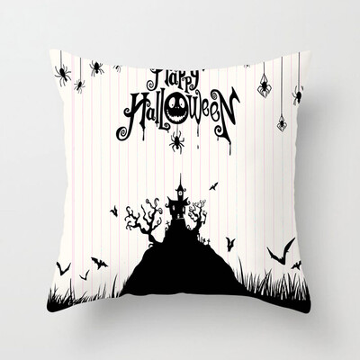 

18&39&39 New Halloween Pillowcase Ghost Witch Pumpkin Cushion Cover Skull Throw Pillow Case Decor