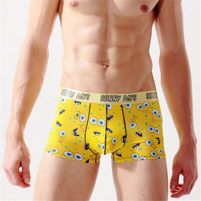 

Mens Modal Sexy Silk Printing Breathable Boxers Underwear 5 Colors Optional
