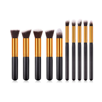 

10PCS Foundation Makeup Brush Kit for Blending Liquid Cream Flawless Powder Eyeshadow Blush Cosmetics Concealer Brushes with Dense