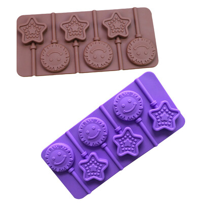 

Color Random Sun Star Shapes Silicone Lollipop Molds Chocolate Candy Baking Tools Cake Decorations Accessories