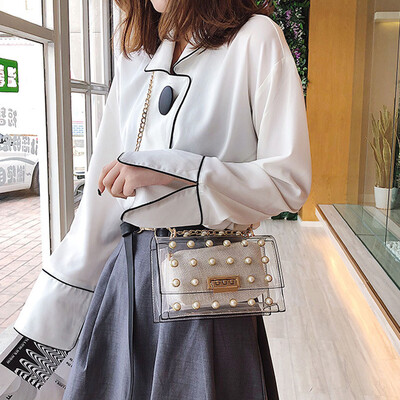 

Tailored Women Girl Pearl Crossbody Bag Leather Cute Waterproof Candy Color Messenger Bag