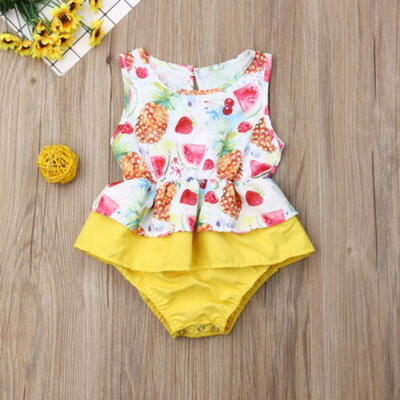 

UK Newborn Kids Baby Girl Summer Sleeveless Romper Bodysuit Jumpsuit OutfitT