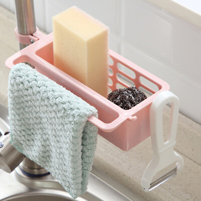 

Toponeto Household Faucet Clip Drain Rack Kitchen Sink Rag Bath Holder Soap Storage Box