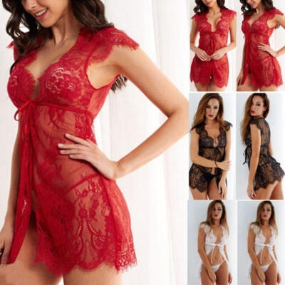 

Sexy Women&39s Lace Lingerie Nightwear Underwear G-string Babydoll Sleepwear Dress
