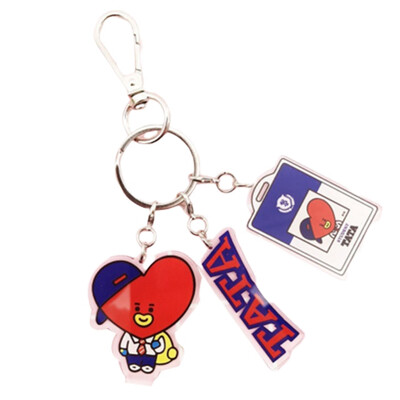 

KPOP BTS Cartoon Acrylic Keychain Double-sided Transparent Color Printing Pendant Key Rings