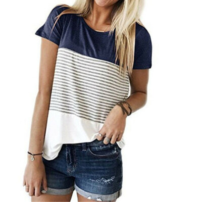 

Women Maternity Breastfeeding Tee Nursing Tops Striped Short Sleeve T-shirt