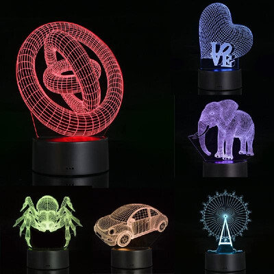 

3D Visual Illusion Lamp Transparent Acrylic Night Light 7 Color Changing LED Lamp 15