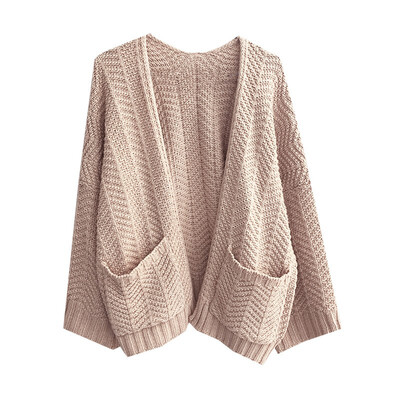 

2018 Korean version autumn&winter new loose joker long-sleeve cardigan in the long sweater schoolgirl sweater jacket