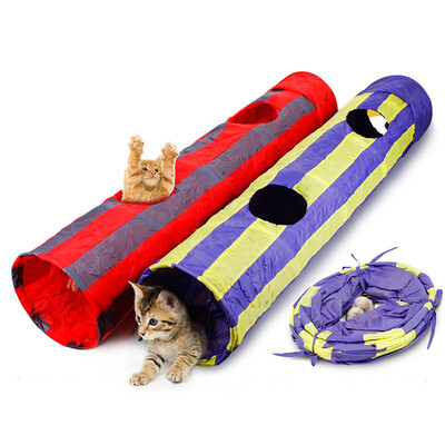 

Collapsible Cat Tunnel Tube Road Cat Toy Pompon Ball Kitty Tunnel Cat Interactive Toy for Hiding Resting
