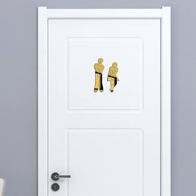 

〖Follure〗Toilet Room Sign Decorative Bathroom Sign For Hotel Bar Restaurant Mirror Wall