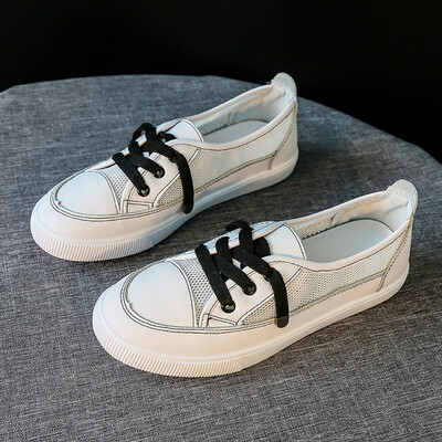 

Small white shoes spring student Korean version fashion street patting shoes 100 breathable net canvas shoes tide