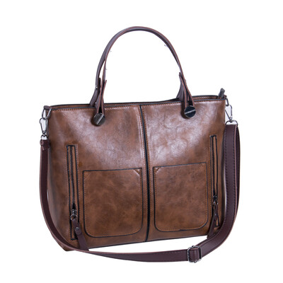 

2018 New Style Fashion Women PU Leather Handbag Shoulder Ladies Purse Zipper Satchel High Capacity Tote Bag