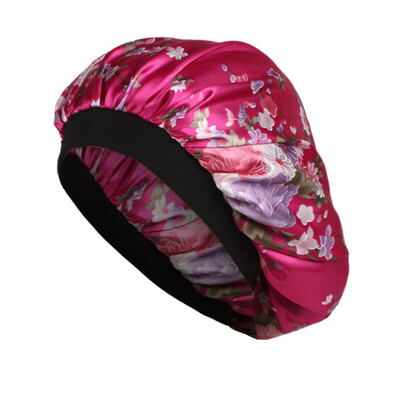 

Womens Floral Faux Silk Night Sleep Cap Hair Bonnet Hat Head Cover Turban Wrap