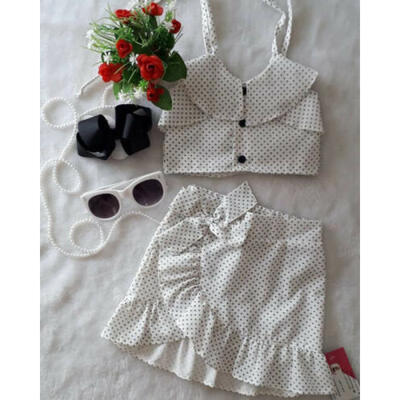 

Newborn Baby Girls Strap Sleeveless TopsRuffle Skirts Outfits Fashion Clothes