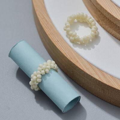 

Fashion Simple Elastic Ring For Women Pearl Woven Ring Feminine Multi Row Pearl Adjustable Ring Bridesmaid Jewelry Gifts