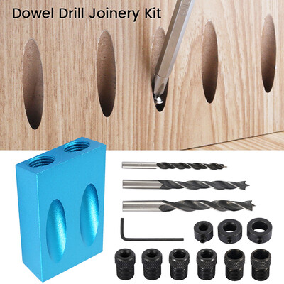 

14pcs Pocket Hole Screw Jig 15 Degrees Dowel Drill Joinery Kit Carpenters Wood Woodwork Guides Joint Angle Locator Tool