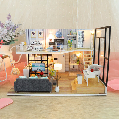 

Tailored 3D Wooden DIY Miniature House Furniture LED House Puzzle Decorate Creative Gifts