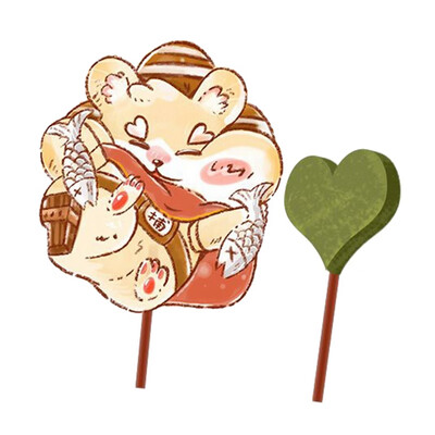 

Catnip Lollipop Covered with Printed Woven Cloth with Polygonum Wand Cat Teeth Toy Snack for Boredom