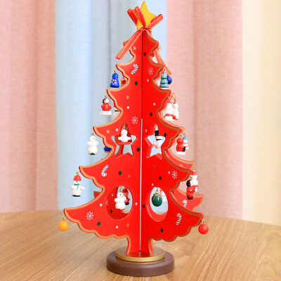 

〖Follure〗Merry Christmas Decor Toy Doll Gift Home Children Kids Santa Snowman Wood Tree