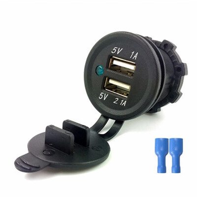 

Car 12V DC Motorcycle Car 31A Dual USB LED Charger Socket Voltage Voltmeter Panel