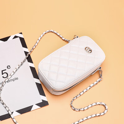 

Summer womens bag mobile phone bag Lingge hundred lap chain bag single shoulder oblique bag mini zipper small square bag