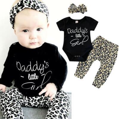 

Toddler Kids Baby Girl Infant Clothes Romper Tops Leopard Print Pants Outfits AU