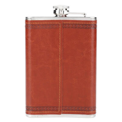 

Greensen Portable Stainless Steel U-shaped PU Leather Alcohol Whiskey Hip Flask Bottle