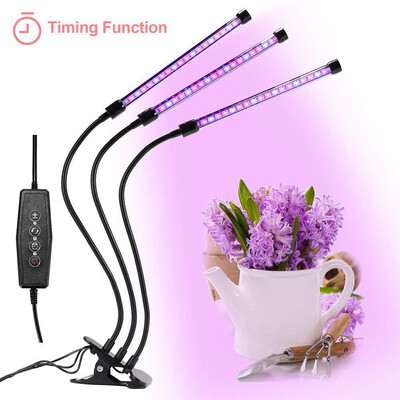

〖Follure〗LED Succulent Plant Growing Lamps 3-Head Strip Clip Lamps Black