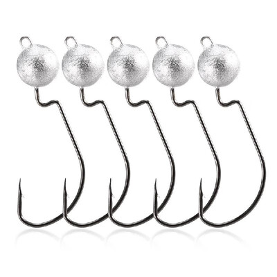 

5pcs Jig Hooks Set 3g5g7g10g Barbed Hook Soft Lure Jigging Worm Hook Fishing Hooks