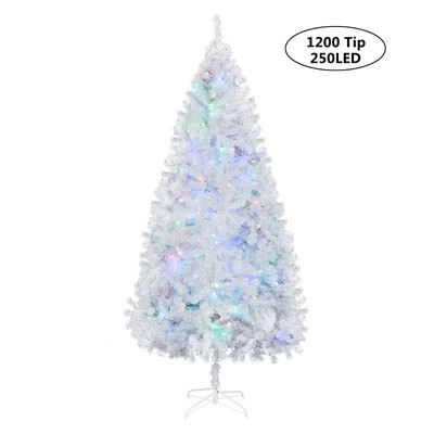 

75FT Pre-Lit Artificial Christmas Tree Optical W 250 LED Lights & Metal Stand