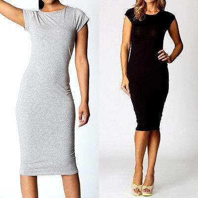 

Sexy Women Strench Bodycon Casual Party Evening Cocktail Slim Pencil Midi Dress