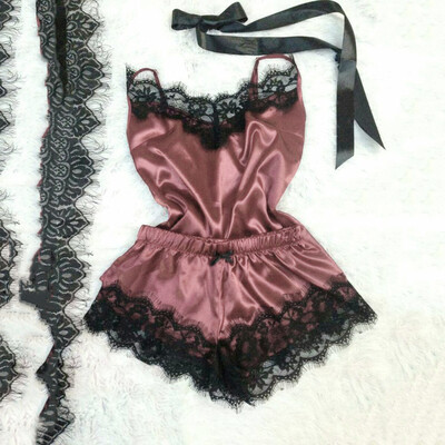 

Women Ladies Sexy Lace Sleepwear ShortsTops Pajamas Set Nightwear
