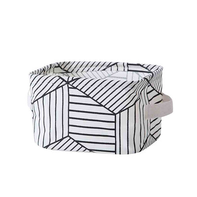 

Gobestart Home Fabric Basket Box Storage Ornaments Linen Cosmetic Case Desktop Stationery