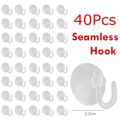 

〖Follure〗Suction Cup With Hook 40 Pieces Holder for Fairy Lights Light net Lights Holder